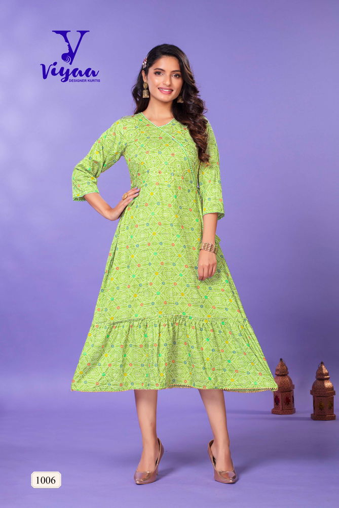 Starbuck V1 By Viyaa Rayon Designer Printed Kurtis Catalog